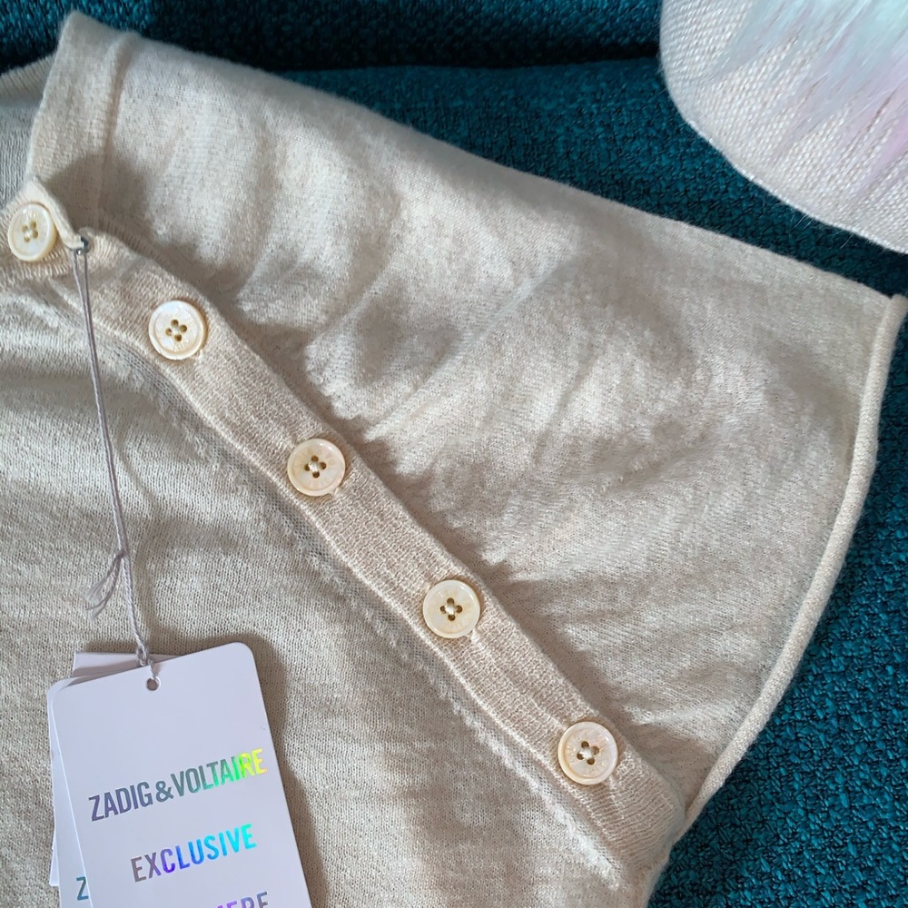 NWT Zadig & Voltaire Hexago Oh Yeah Cashmere Top - Picture 6 of 12